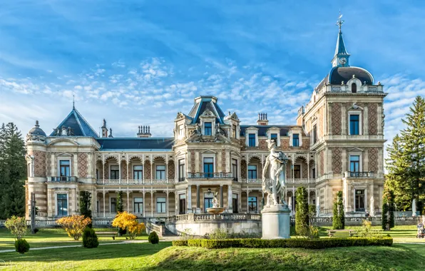 Вилла, Австрия, статуя, архитектура, дворец, Вена, Лайнцер Тиргартен, Lainzer Tiergarten