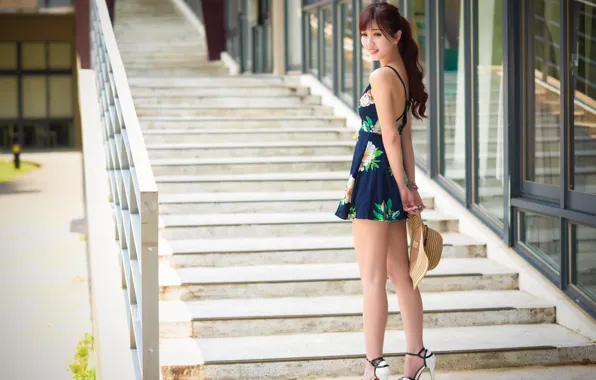 Картинка девушка, поза, азиатка