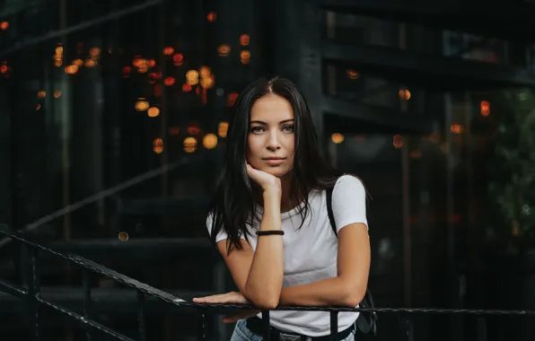 Взгляд, волосы, Девушка, брюнетка