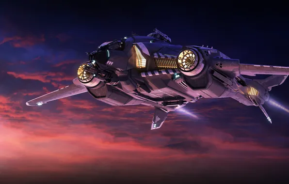 Star Citizen, space ship, Vanguard Warden