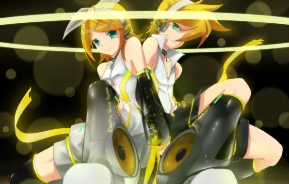 Аниме, ботинки, арт, двое, Vocaloid, Вокалоид, Рин, Лен