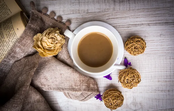 Цветы, шары, кофе, розы, напиток, flowers, coffee