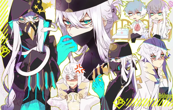 Fanart, Fate/Grand Order, Pixiv, Fanart From Pixiv, Caster (Asclepius), Assassin (Charles-Henri Sanson), Fou (Fate/Grand Order)