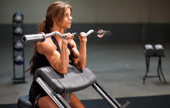 Female, workout, gym, arms