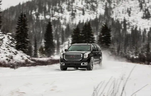 Картинка 2018, GMC, SUV, Denali, Yukon, мокрый снег