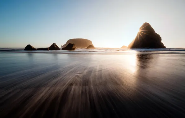Картинка Орегон, Oregon, Coast Beach, Прибрежный пляж, Whaleshead Rock, Brookings, Брукингс, Уэйлсхед-Рок