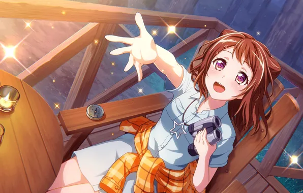 Стол, девочка, чашка, BanG Dream!