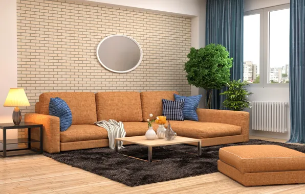 Цветы, дизайн, диван, мебель, интерьер, гостиная, модерн, decoration