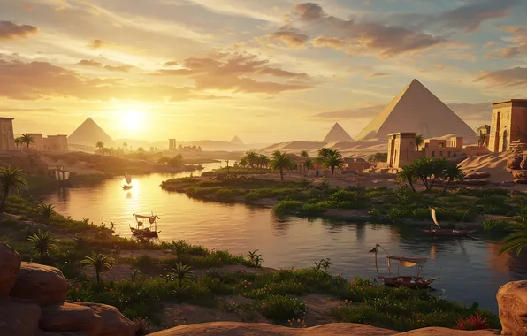 Game, egypt, assassins creed origins, nile