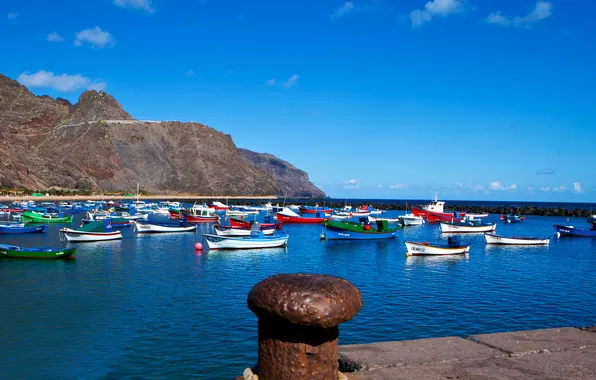 Фото, лодки, Испания, Санта-Крус-де-Тенерифе, канарские острова