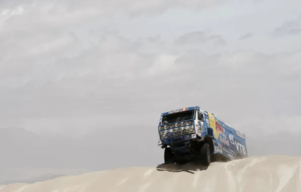 Небо, Синий, Red Bull, KAMAZ, КАМАЗ, Dakar, Дакар, Дюна