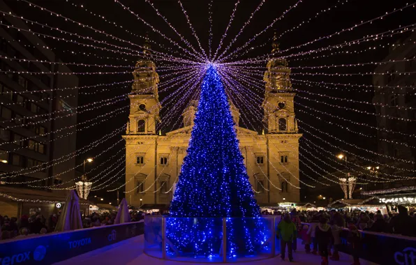 Картинка Budapest, Christmas fair, Basilica