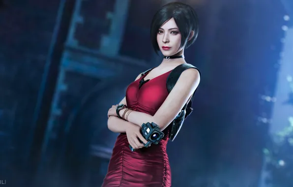 Взгляд, брюнетка, красивая, девушка, Ada Wong, Resident Evil 2 Remake, Ада Вонг