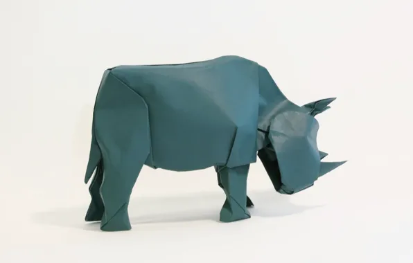 Бумага, носорог, оригами