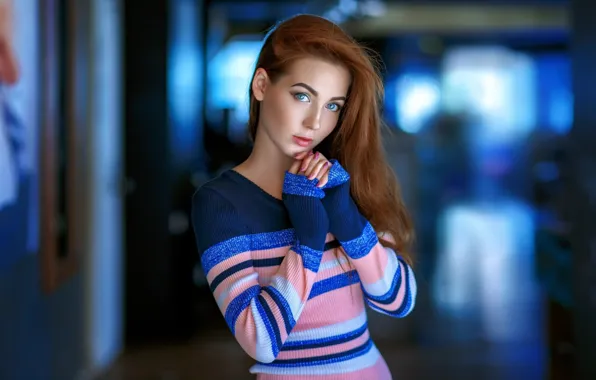 Взгляд, девушка, поза, портрет, боке, Татьяна, Andrey Metelkov
