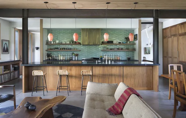 Интерьер, кухня, гостиная, столовая, by Feldman Architecture, Cozy Home
