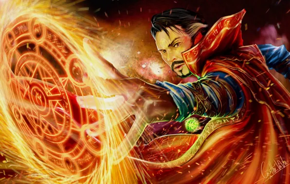 Магия, арт, маг, Doctor Strange, Доктор Стрэндж, Стивен Стрэндж