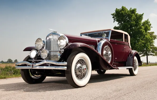 Небо, ретро, передок, 1931, красивая машина, Convertible, SJ 272 2293, by Rollston
