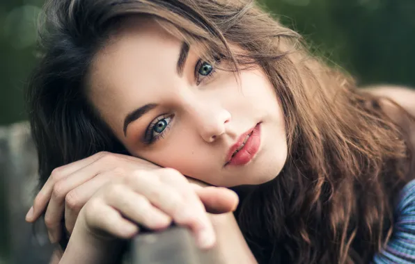 Крупный план, портрет, шатенка, красотка, боке, Lilly, Michael Bardt
