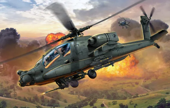 Apache, McDonnell Douglas, United States Army, Армия США, основной ударный вертолёт Армии США, AH-64A, Hughes …