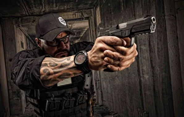 Картинка Ruger, semi-automatic pistol, полуавтоматический пистолет, Ругер, Sturm Ruger & Co, Ruger American Pistol, самозарядный 9-мм …