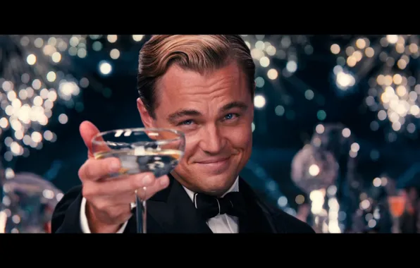 Актер, рюмка, Леонардо ДиКаприо, Leonardo DiCaprio, Movie, The Great Gatsby, Великий Гэтсби