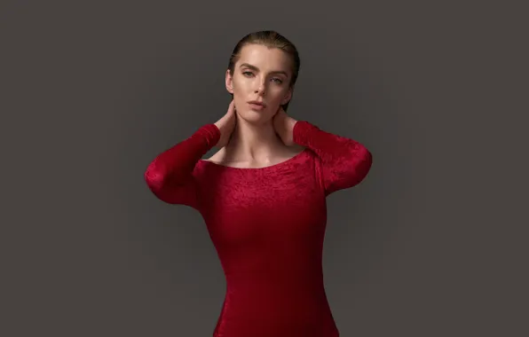 Взгляд, платье, актриса, шатенка, красивая, Betty Gilpin, Бетти Гилпин