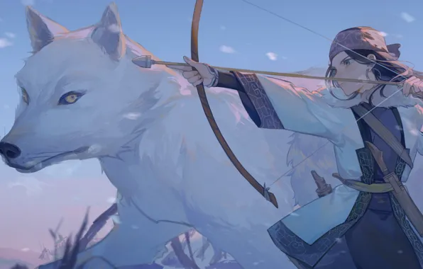 Волк, лук, стрела, Golden Kamuy, Золотое божество, Асирпа