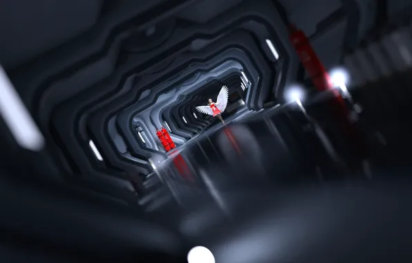 Render, Angel, Interior, Sci-fi