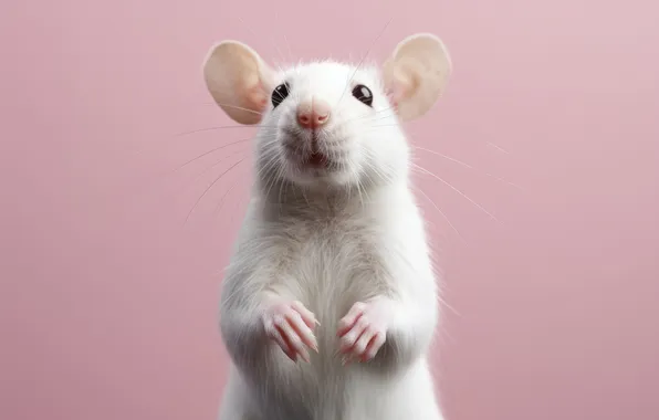 White, close-up, rat