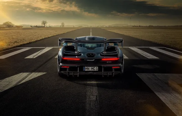 McLaren, суперкар, вид сзади, Senna, Novitec, 2020