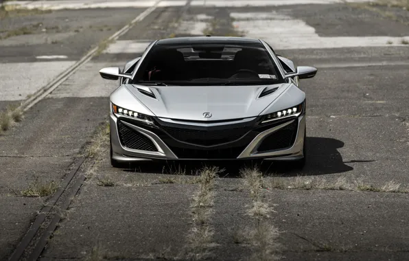 Front, Acura, NSX, Face, Silver, LED