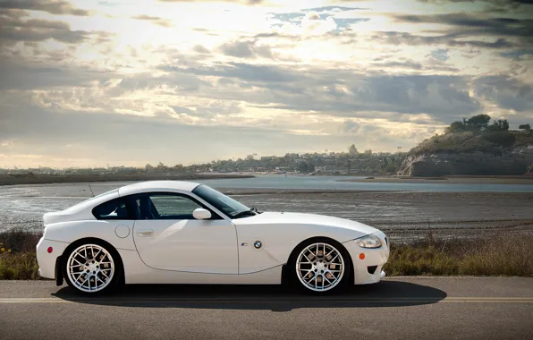 Картинка бмв, BMW, профиль, белая, white, Z4M