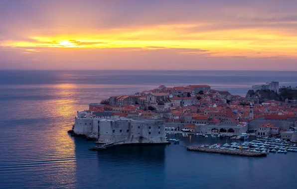 Картинка Sunset, Sea, Dubrovnik