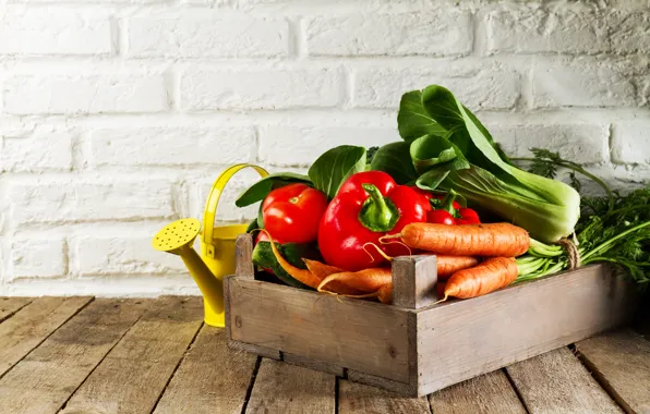 Зелень, ящик, овощи, box, vegetables, greens