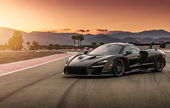 Закат, McLaren, суперкар, 2018, Senna