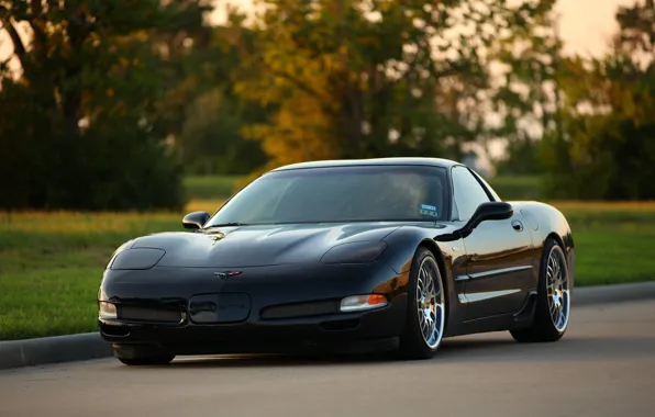 Картинка Z06, Corvette, Chevrolet, Black, Chrome, Wheels