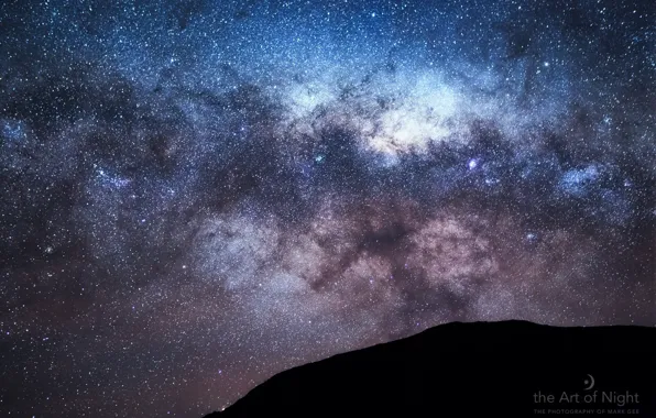 Картинка небо, звезды, гора, Млечный путь, галактика, photographer, Mark Gee