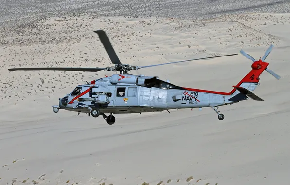 Полет, пустыня, вертолёт, многоцелевой, Sikorsky, UH-60, Black Hawk, «Блэк Хок»