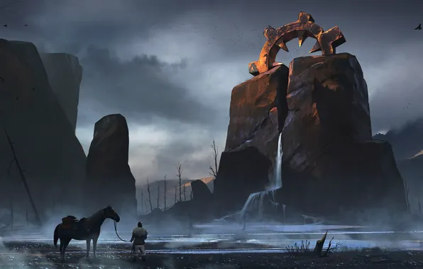 Картинка пейзаж, ландшафт, воин