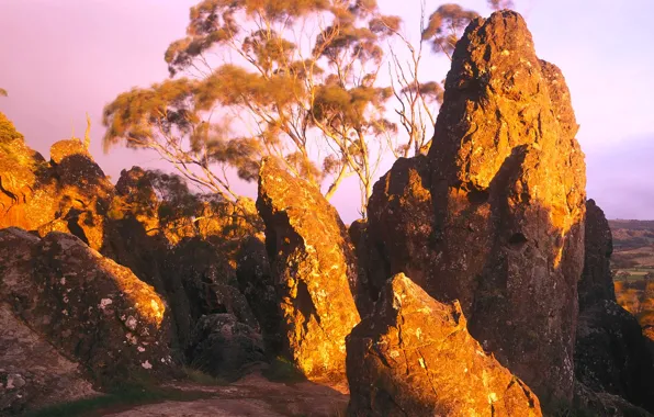 Виктория, Австралия, Macedon Ranges, висячие скалы