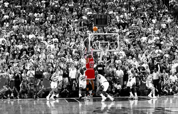 Картинка basketball, nba, 5.2 sec shot, Chicago vs. Utah, jordan, finals, 1998, michael jordan