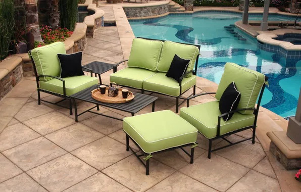Pool, view, terrace, furniture, outdoor