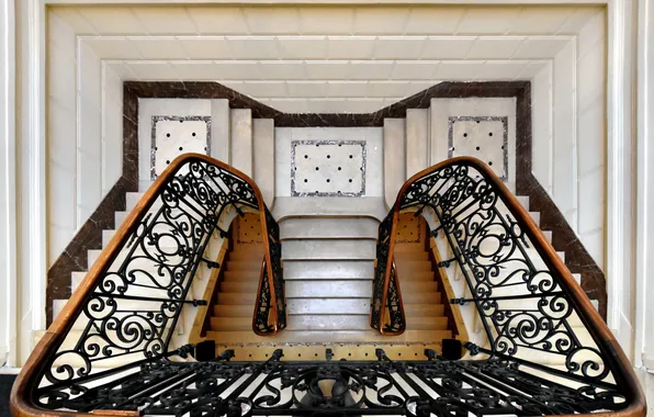 Staircase, steps, railing, wrought iron