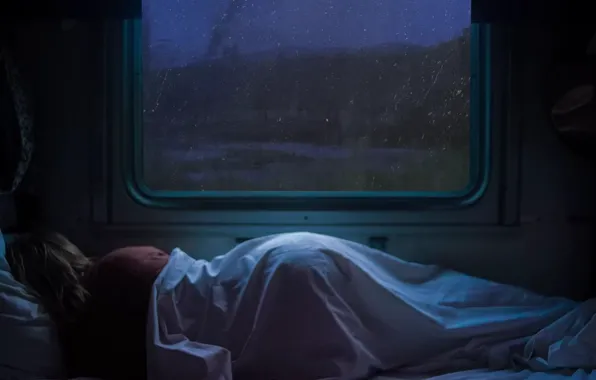 Rain, train, voyage, train girl