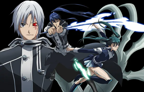 Девушка, аниме, арт, парни, D. Gray-man