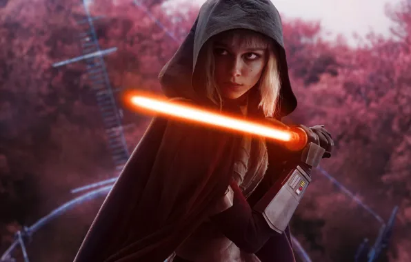 Картинка Star Wars, actress, light saber, dark jedi, Shin Hati, Asoka, Ivanna Sakhno