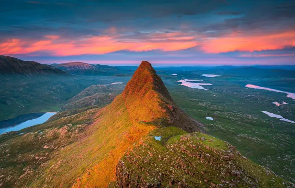 Картинка пейзаж, закат, горы, природа, Шотландия, landscape, nature, sunset