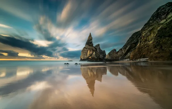 Картинка скалы, побережье, Португалия, Adraga