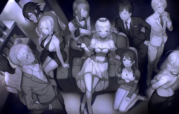 Девушки, Аниме, парни, yykuaixian, повара, shokugeki no soma, nakiri alice, tadokoro megumi